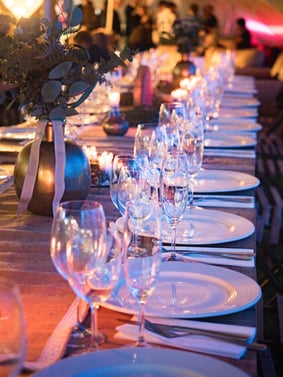 Banquet wine champagne glasses